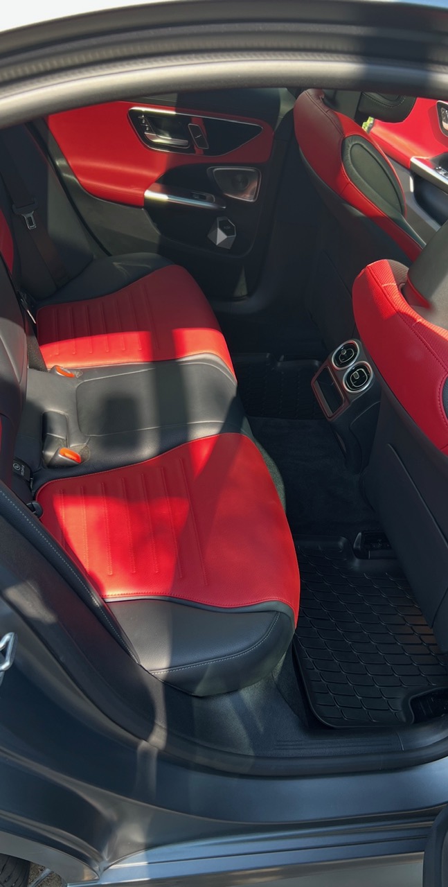 After interior detail showing cleaned rear seat and floor area